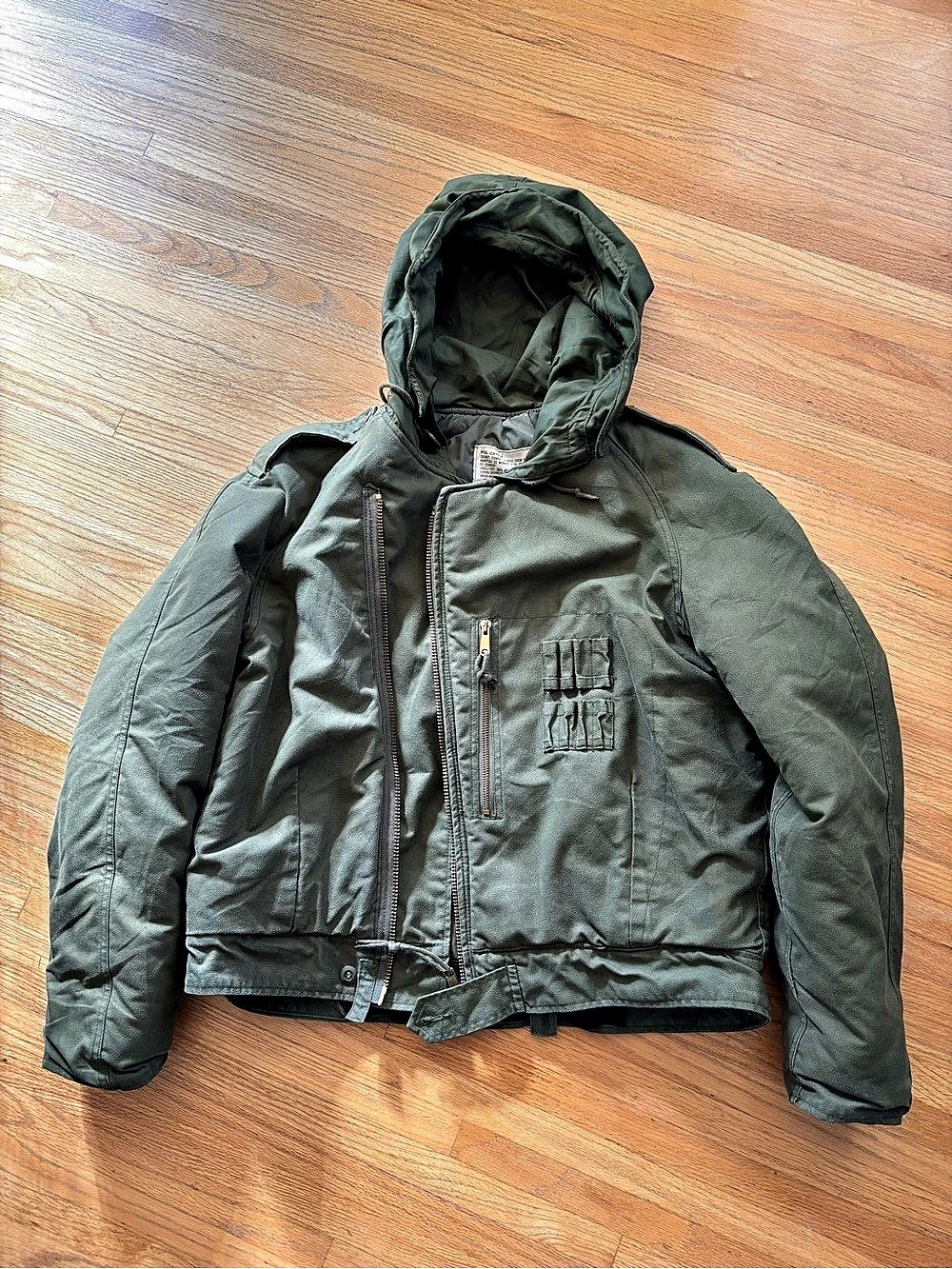 Vintage Canadian Military CVC Cold Weather Combat Jacket Olive Green - Size 7550